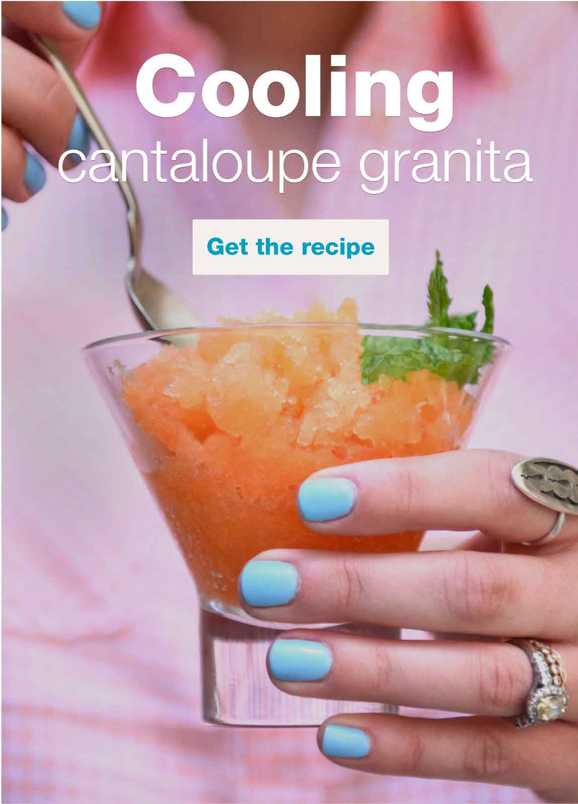 Cooling cantaloupe granita. Get the recipe.