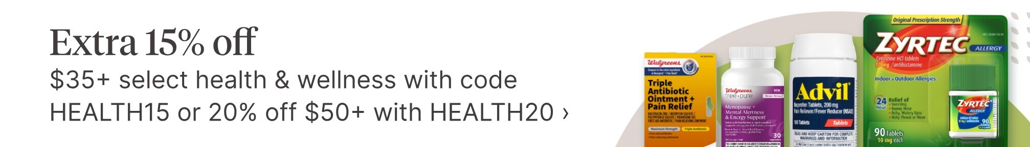 Extra 15% off $35+ select health & wellness with code HEALTH15 or 20% off $50+ with HEALTH20.